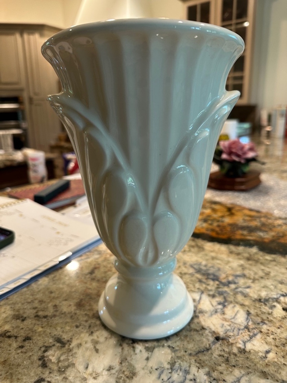 Classic White Haeger flower vase